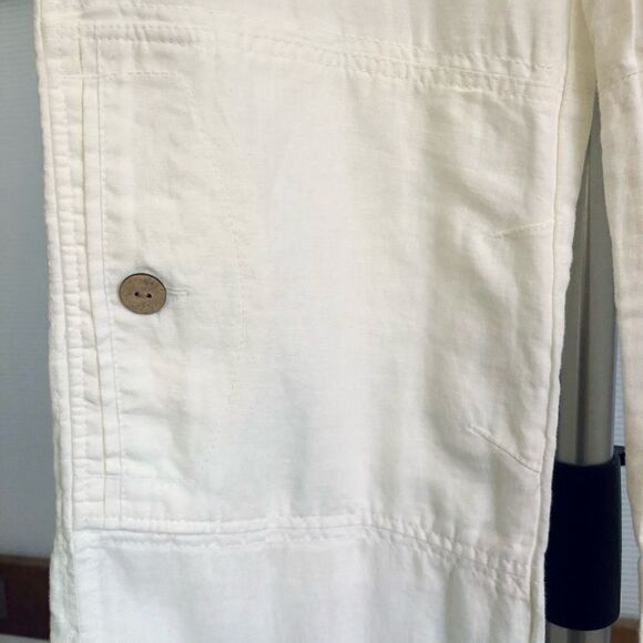 Londonjean 100% Linen Cream Pants, Classic, Straight Leg Sz 2 - Picture 6 of 7